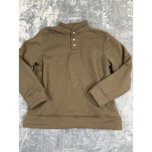 Maxxsel Large Mens Olive Green Waffle Henley Pullover Shirt